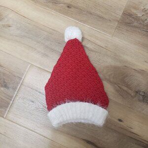 Infant Knit Red Santa Hat Christmas Holiday Size 0-6 Month